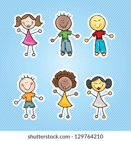 Illustration Kids Icons Kids Groups Vector Stock Vector (royalty Free 