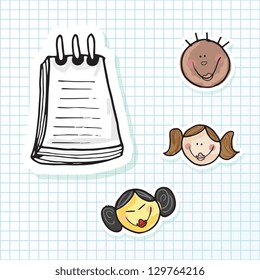 Illustration of kids icons, kids groups, vector illustration