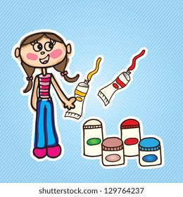 Illustration of kids icons, kids groups, vector illustration