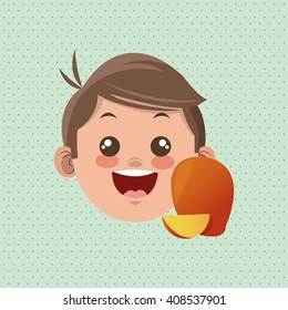 Illustration of kids menu, vector design, food and nutrition related