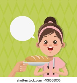 Illustration of kids menu, vector design, food and nutrition related