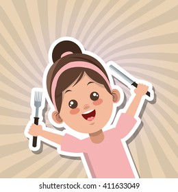 Illustration of kids menu, vector design, food and nutrition related