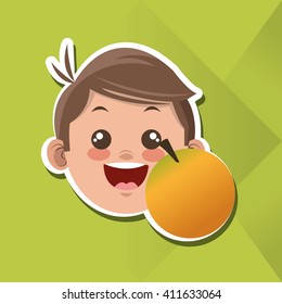 Illustration of kids menu, vector design, food and nutrition related