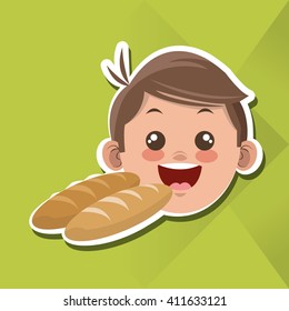 Illustration of kids menu, vector design, food and nutrition related