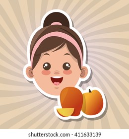 Illustration of kids menu, vector design, food and nutrition related
