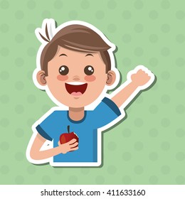 Illustration of kids menu, vector design, food and nutrition related