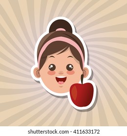 Illustration of kids menu, vector design, food and nutrition related