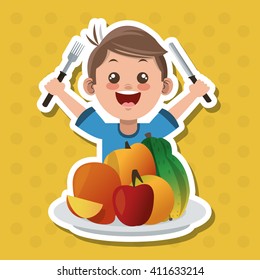 Illustration of kids menu, vector design, food and nutrition related