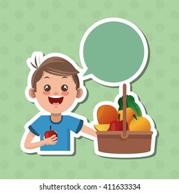 Illustration of kids menu, vector design, food and nutrition related