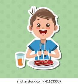 Illustration of kids menu, vector design, food and nutrition related