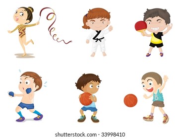 Illustration of  a kids on white