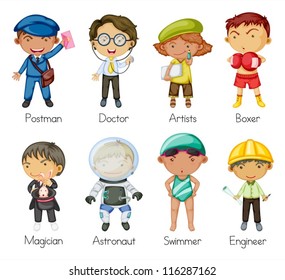 illustration of a kids on a white background