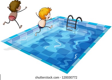 illustration of kids on a white background
