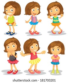 Illustration of kids on a white background