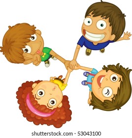 illustration of kids on a white background