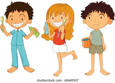 illustration of a kids on a white background