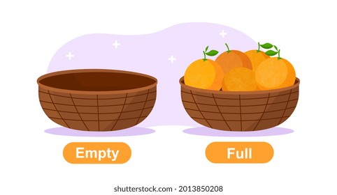 Illustration Kids Opposite Words Empty Full Stock Vector (Royalty Free ...