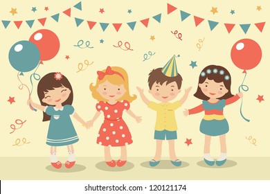 An Illustration Of Kids Party