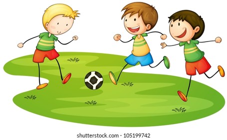 Illustration of kids playing sport