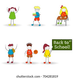 Illustration of kids at school