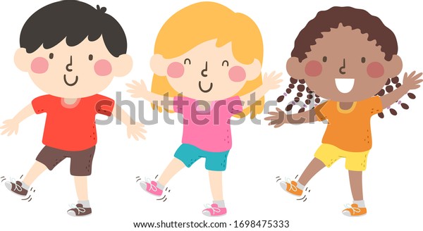 Illustration Kids Shaking Their Right Feet Stock Vector (Royalty Free ...