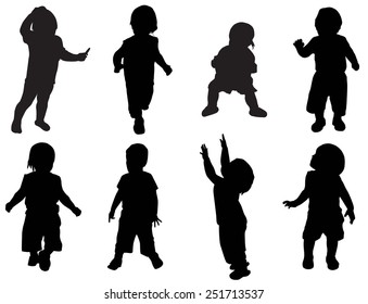 Illustration of kids silhouettes