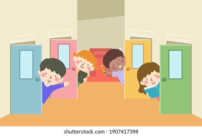 812 Child peeking out door Images, Stock Photos & Vectors | Shutterstock