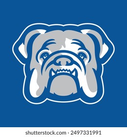 illustration of a kind and innocent bulldog character