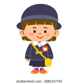 The Illustration of  a kindergarten girl