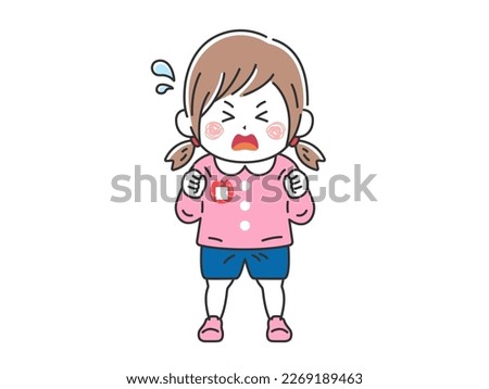 Illustration of a kindergarten girl who whines. Stock photo © 