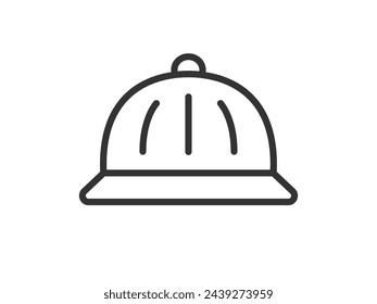 Illustration of a kindergarten hat icon (line drawing).