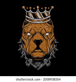 ILLUSTRATION OF KING BULLDOG SUITABLE FOR T-SHIRT, POSTER, PRINT AND RELATED BUSINESS