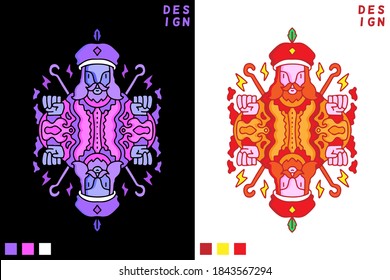 Illustration of King card. illustration for poster, logo, sticker, or apparel merchandise.