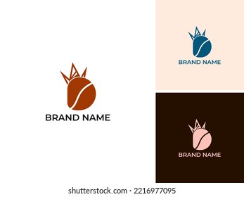ILLUSTRATION KING COFFEE BEAN LOGO DESIGN VECTOR GOOD FOR COFFEE SHOP, BRAND COFFEE
