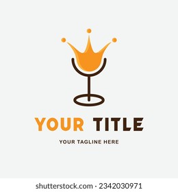 El logotipo de la ilustración de una bebida rey