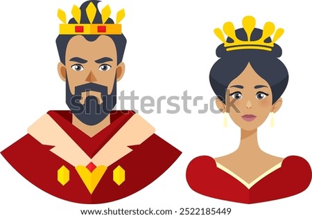 Illustration of a king and queen