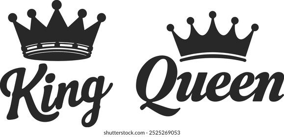 Illustration of king and queen crown collection Modern Design element for logo, emblem, sign, poster, t shirt. Vector illustration (11)