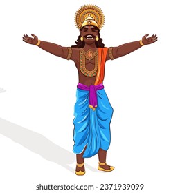 Illustration of King Ravan Demon individually on a white background.