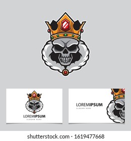 Illustration of King Skull Logo, Vector Element