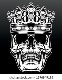 Illustration of king skull. Premium vector