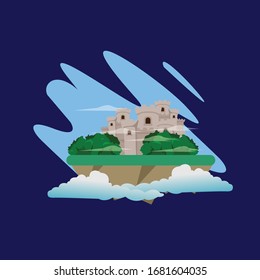 ilustración del reino por encima de las nubes