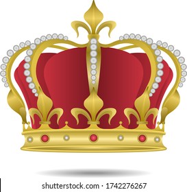 Illustration of the king's golden crown. Jewelry.