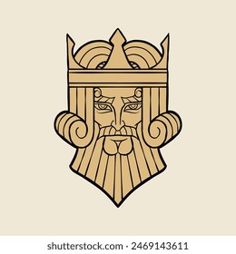 ilustración de la cabeza de un rey con líneas simples