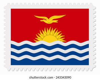 illustration Kiribati flag stamp