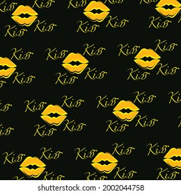 Illustration Of Kiss pattern background