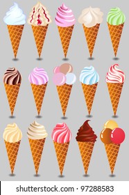 illustration kit ice cream with miscellaneous by taste
