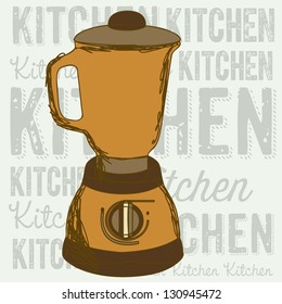Illustration of kitchen appliances. illustration of a blender. vector