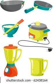 illustration of kitchen appliances on a white background