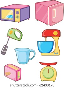 illustration of kitchen appliances on a white background