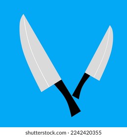 illustration of a kitchen knife on a different color background